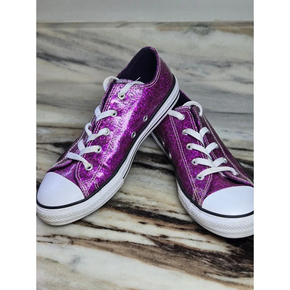 Converse Chuck Taylor All Star Purple Glitter Low  Sneakers Junior Sparkly Eu 36